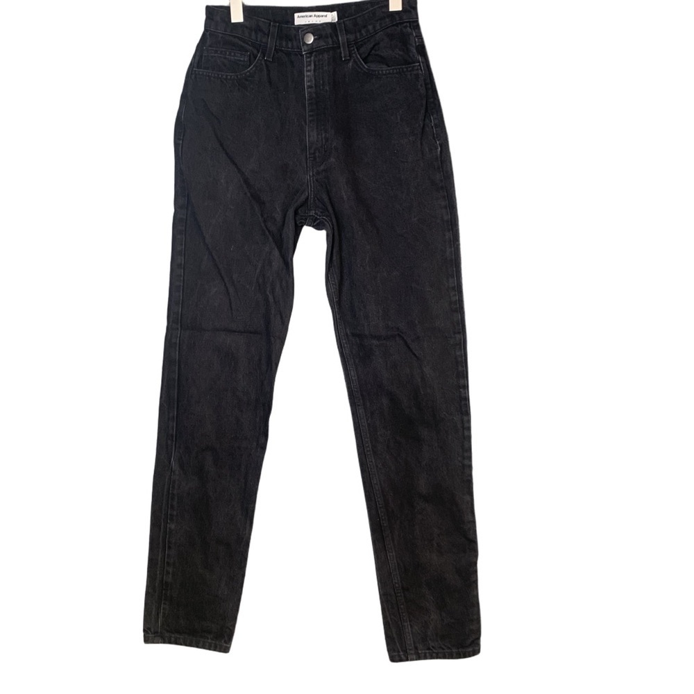 American Apparel Black ‘The High Waist Jean’ Tapered Leg Size 29 W 31” L Inseam